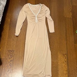 Abercrombie & Fitch Beige Long Sleeve Dress